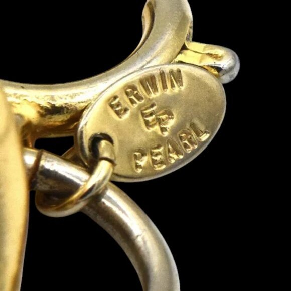 Vintage Erwin Pearl EP Chunky Cuban Link Choker Gold Tone - Picture 4 of 4